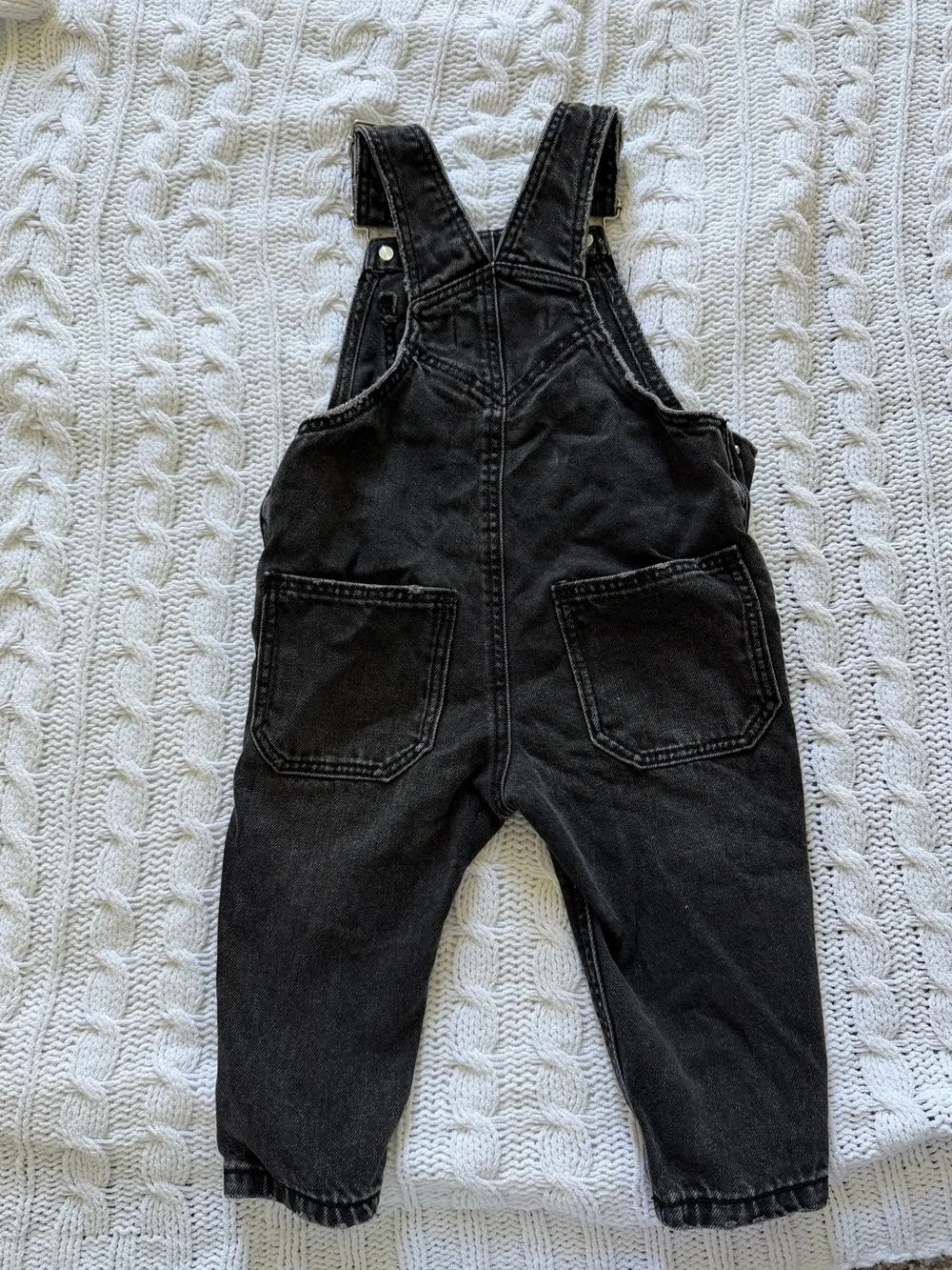 Zara - Black Kids Denim Overalls